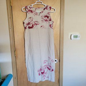 Norton McNaughton Medium Dress Linen Blend Tank Summer Midi Sheath